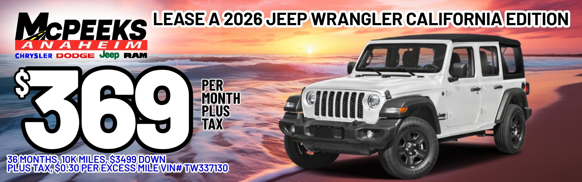 Lease a 2025 Jeep Wrangler California Edition